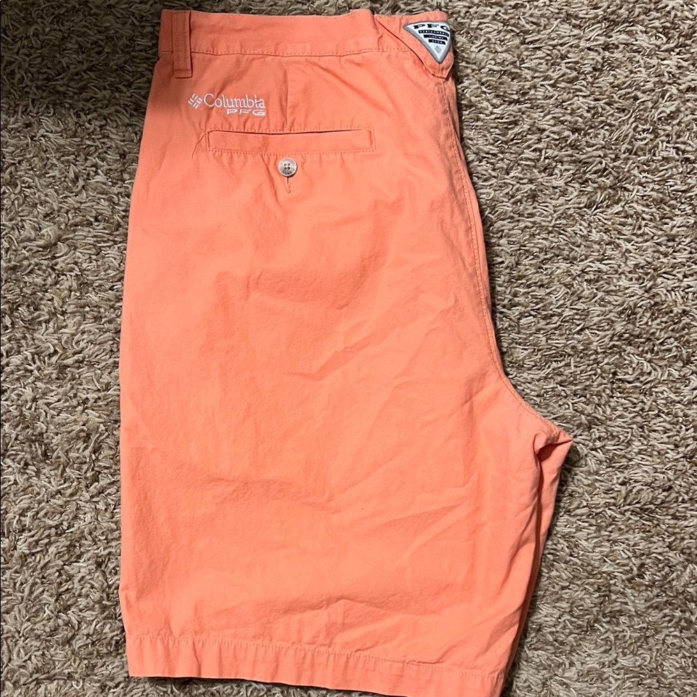 Columbia Men's Vibrant Orange Flat Front Shorts